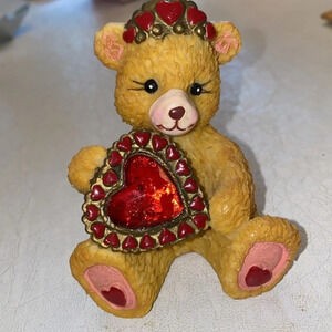 Valentine Bear Figurine‎ with tiara and heart